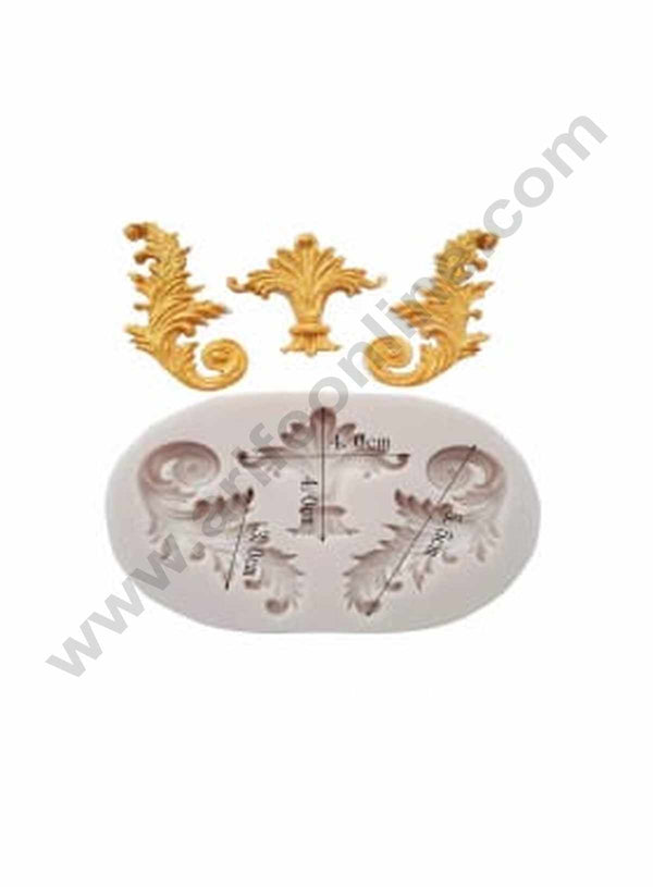 Cake Decor Silicon Vintage Frame Shape Fondant Clay Marzipan Cake Decoration Mould SBSP-731
