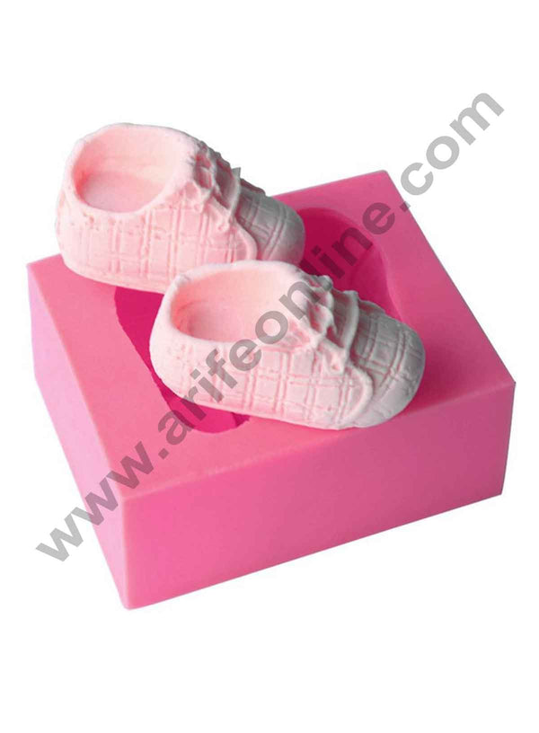 Cake Decor Silicon 2 Cavity Pair of Baby Shoes Silicone Fondant Mould Marzipan Mould