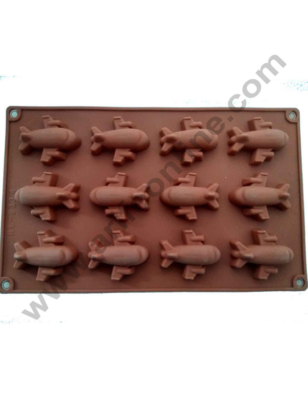 Silicon 12 Cavity Aeroplane Shape Muffin Cupcake Mould SBSM-353