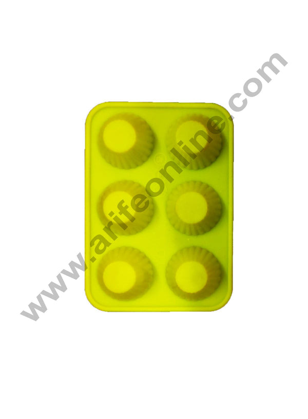 Cake Decor 6 Cavity Small Silicon Muffin Moulds Cup Cake Mould | Reusable,