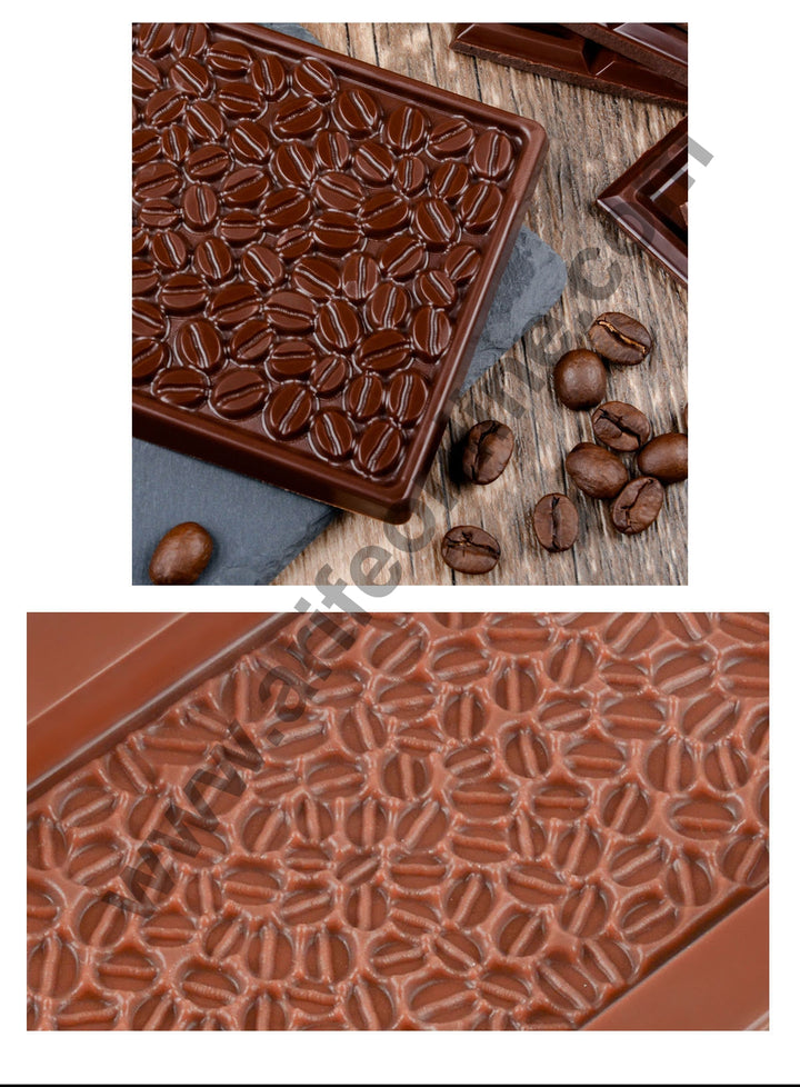 Cake Decor 1 Cavity Coffee Beans Chocolate Bar Shape Silicone Chocolate Mould