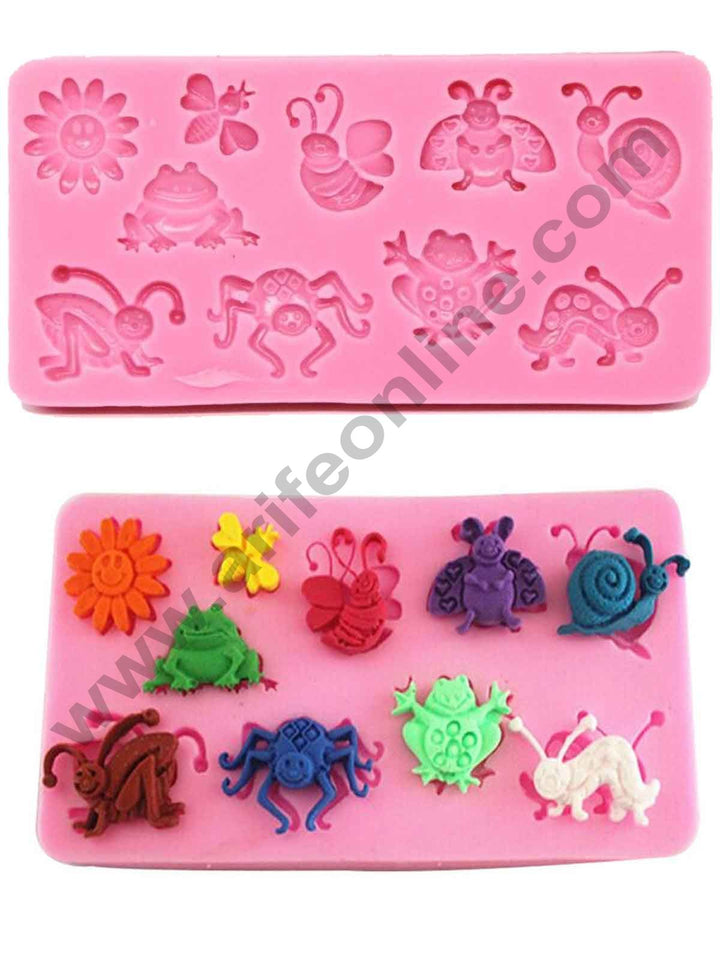 Cake Decor Silicon 10 Cavity Insects Bugs Butterfly Silicone Fondant Mould Marzipan Mould