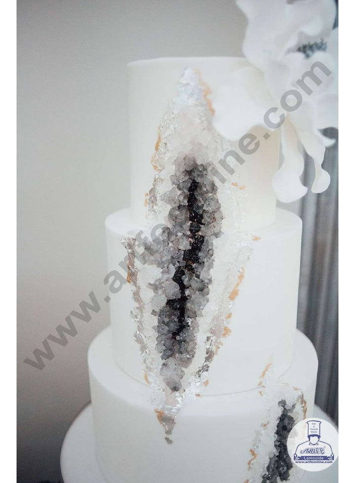 Cake Decor Rock Crystals Candy Sprinkles For Geode Cake - Silver - 500 gm