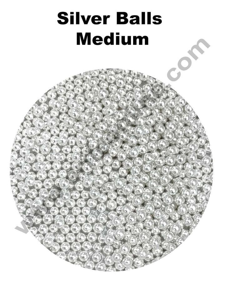 Cake Decor Sugar Candy - Silver Blash Medium Ball Candy