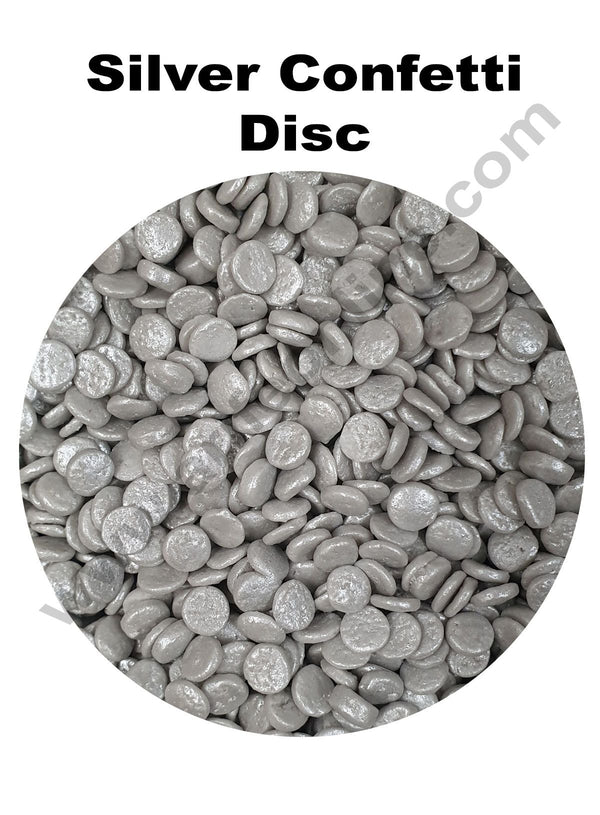 Cake Decor Sugar Candy - Fancy Round Confetti Silver Color