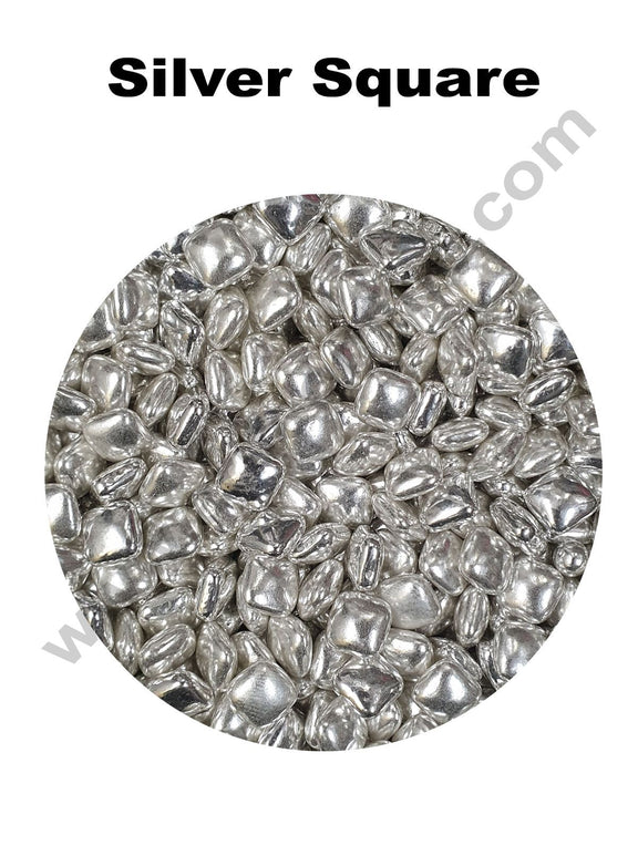 Home Cake Decor Sugar Candy - Fancy Square Candy Silver Color