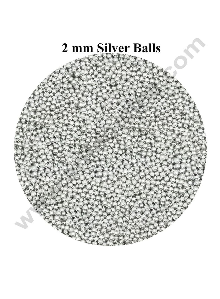 Cake Decor Silver Balls Sugar Candy 2 mm