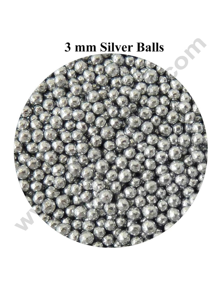 Cake Decor Silver Balls Sugar Candy 3 mm