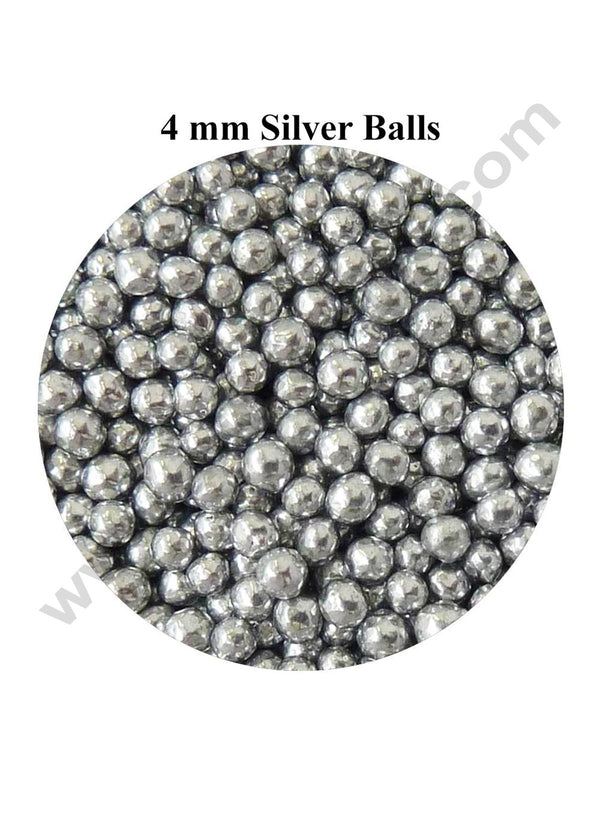 Cake Decor Silver Balls Sugar Candy 4 mm