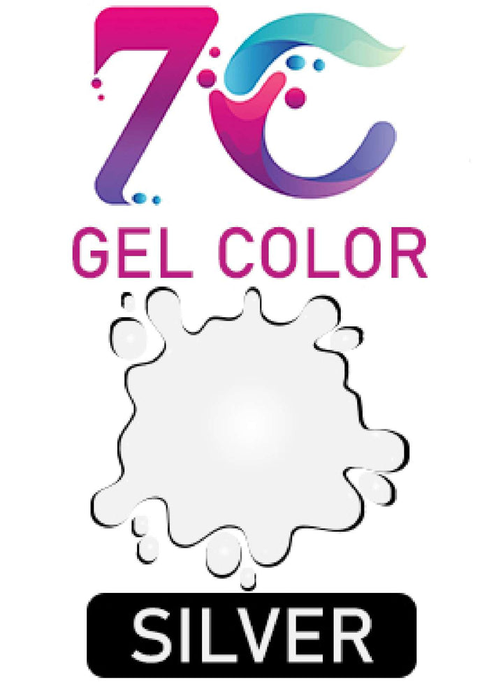 7C Edible Gel Color Food Colouring for Icing, Cakes Decor, Baking, Fondant Colours - Silver