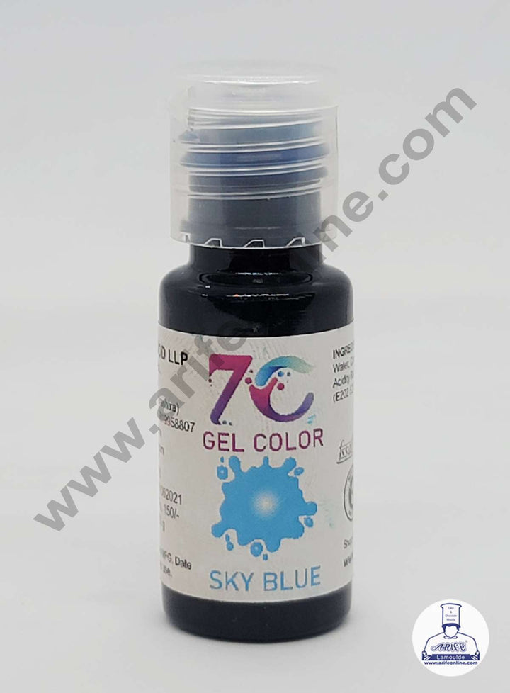 7C Edible Gel Color Food Colouring for Icing, Cakes Decor, Baking, Fondant Colours - Sky Blue