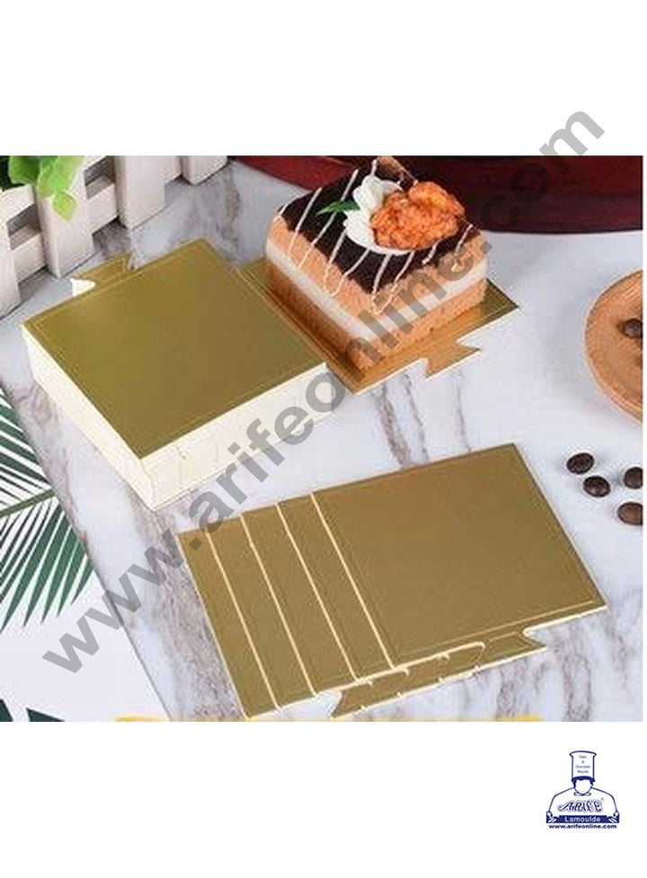 Cake Decor Square Pastry Base Boards - Gold 100 Pcs Pack