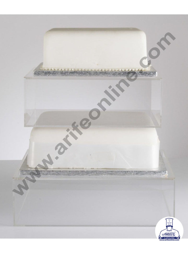 CAKE DECOR FILL-A-TIER CLEAR CAKE DISPLAY - SQUARE