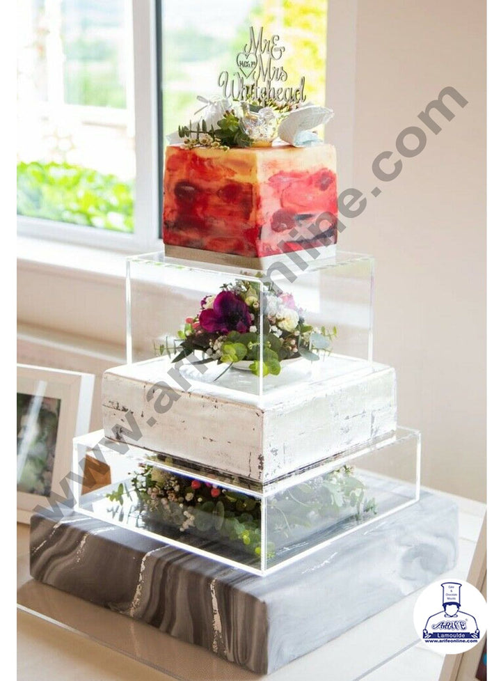 CAKE DECOR FILL-A-TIER CLEAR CAKE DISPLAY - SQUARE