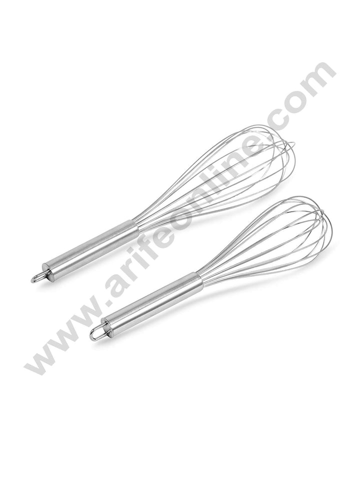 Cake Decor Stainless Steel 10 inch Hand Whisk Egg Beater Kitchen Blender Stainless Steel Ball Whisk