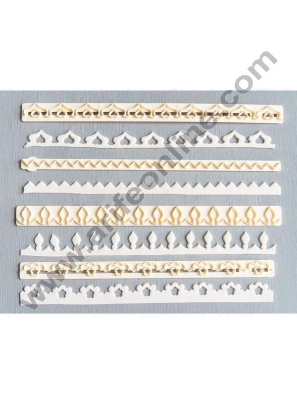 Cake Decor 4 Pc Straight Frill Borders Tappet Cutter Plastic Fondant Cutter Gumpaste Cutter