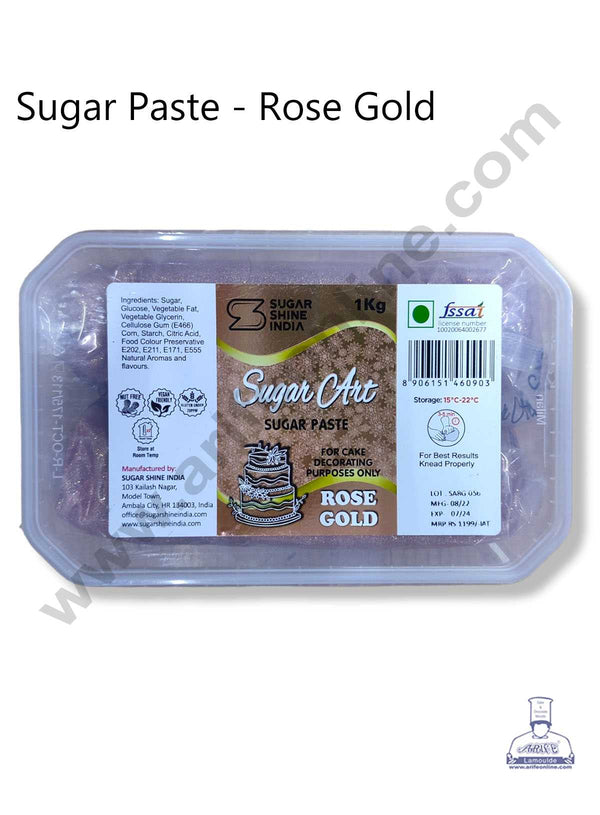 Sugar Shine India Sugar Art Sugar Paste -Rose Gold ( 1 KG )