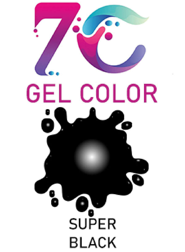 7C Edible Gel Color Food Colouring for Icing, Cakes Decor, Baking, Fondant Colours - Super Black