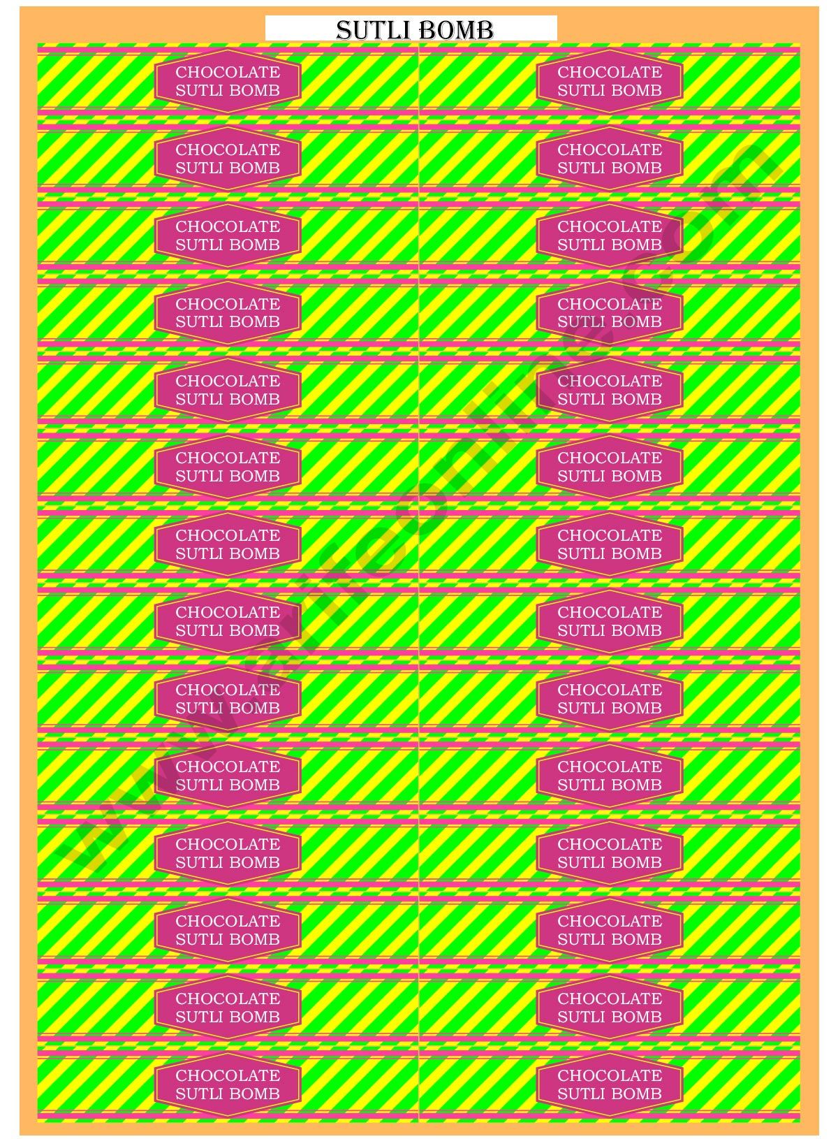 Cake Decor Sutli Bomb Diwali Sticker (A4 Size Sheet) – Arife Online Store