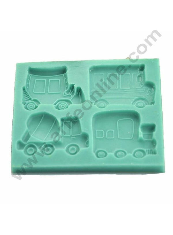 Cake Decor Silicone Bus Truck Car Shaped Silicone Fondant Mold