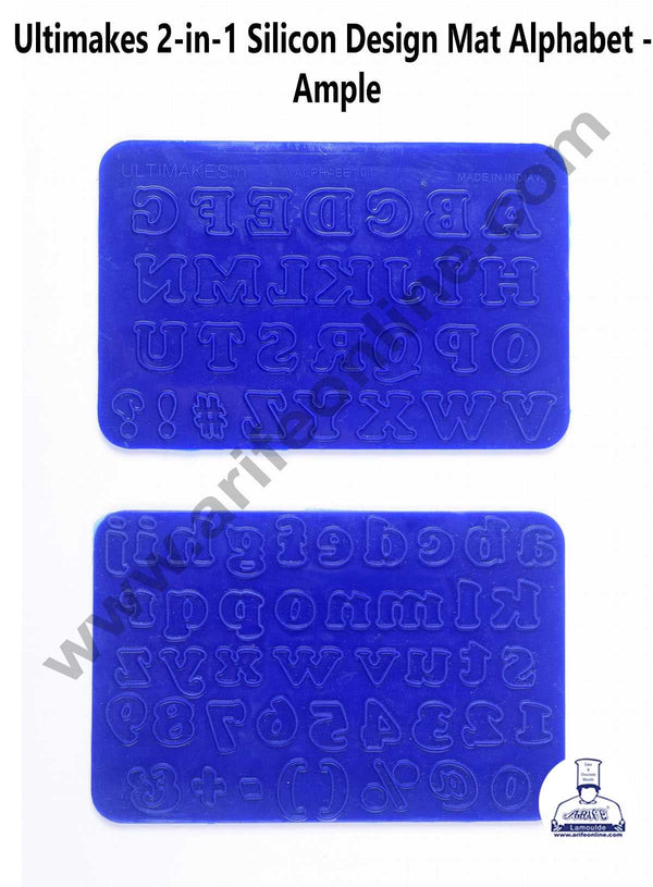 Ultimakes 2-in-1 Silicon Design Mat Alphabet - Ample Mat 02