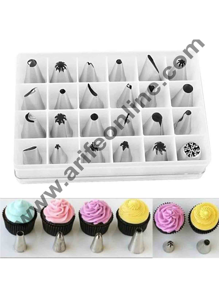Cake Decor 24pcs/Set Box Piping Nozzles Pastry Tips Cupcake Cake Decorating