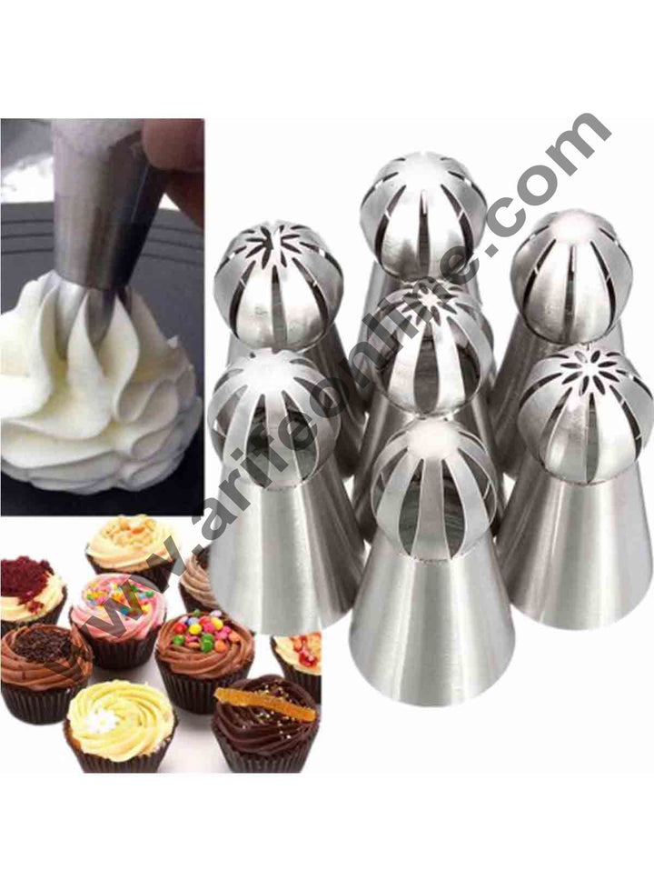 Cake Decor 7Pcs Russian Flower Icing Piping Nozzle Tip Pastry Cake Baking Tool