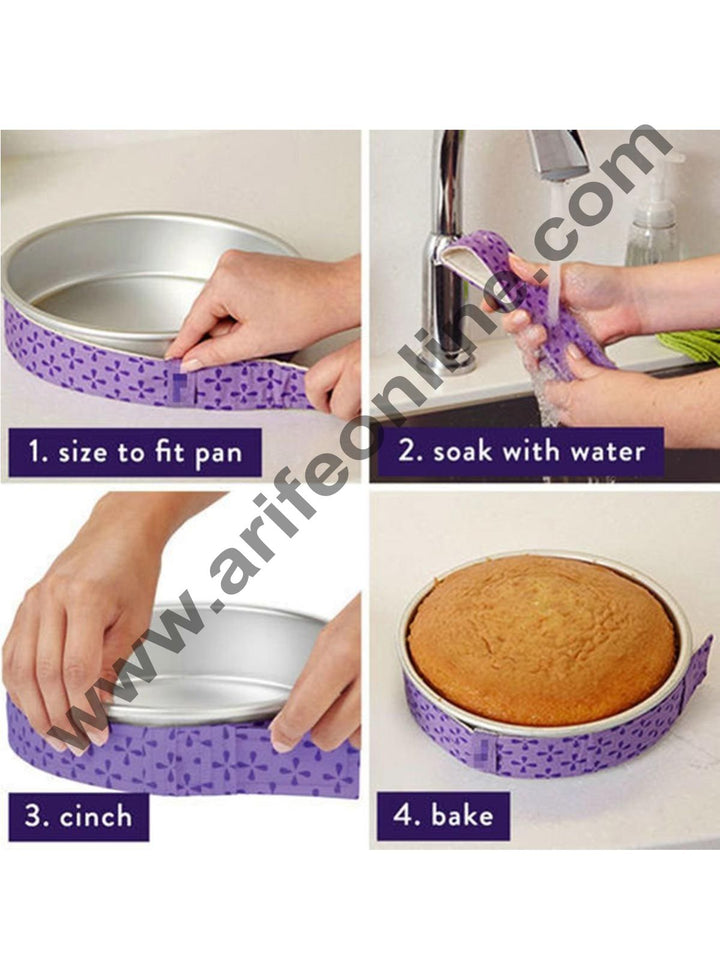 Cake Decor 1Pc Cake Pan Strips Protector Bake Even Strip Belt Bake Even Bake Moist Level Cakes Baking Tool Bakeware