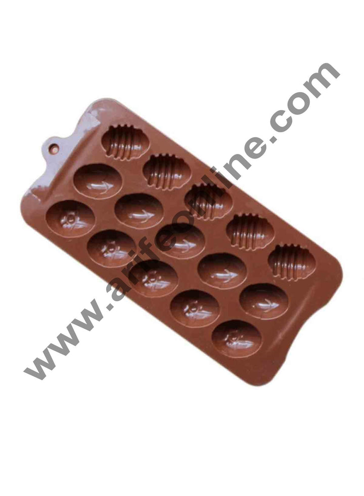 Cake Decor 15-Cavity Easter Egg Silicone Mould for Homemade Soap, Cake, Cupcake, Pudding, Jello, Bread,Soap Ice Cube Tray Mould Mold Shape Silicone Brown Chocolate Moulds