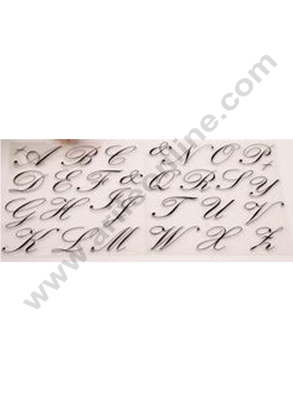 Upper Case Cursive Alphabet Transparent Clear Silicone Stamp