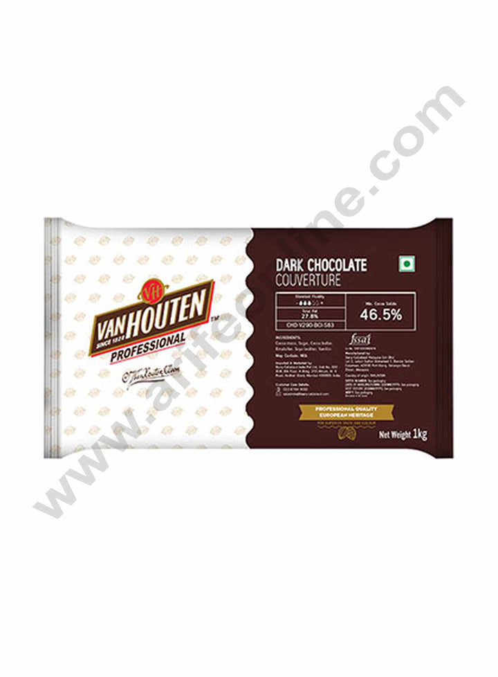 Van Houten - Dark Couverture Chocolate Slab - 46.5 Percent - 1kg
