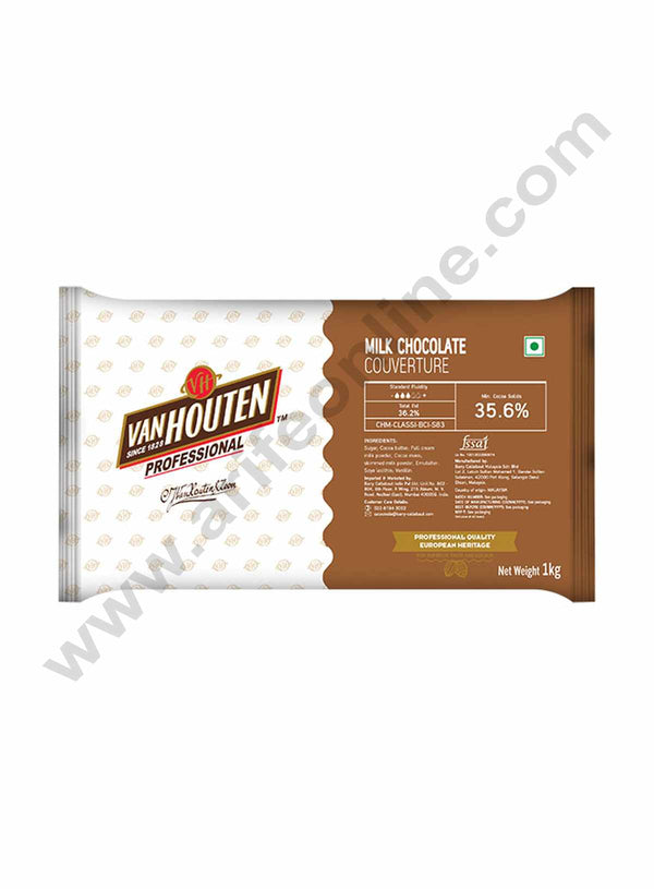 Van Houten - Milk Couverture Chocolate Slab - 35.6 Percent - 1kg