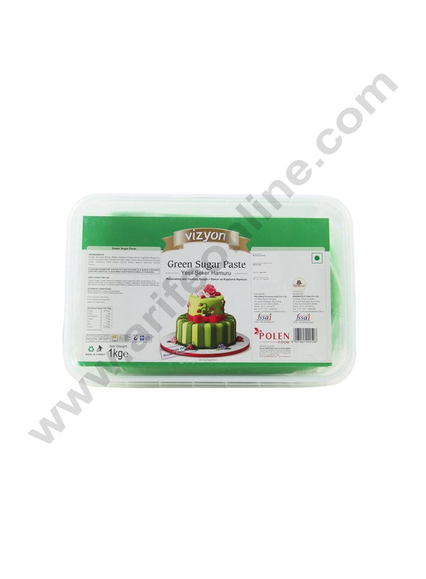 Vizyon Sugar Paste (Fondant) -Green, 1kg