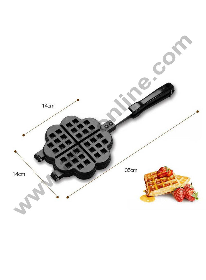 Cake Decor Waffle Maker Gas Heat Heart Shape Waffle Non-Stick Cake Baking Tray Hollow Design