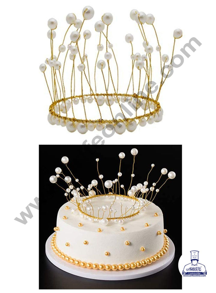 Cake Decor White Crown Cake Topper Wedding, Birthday Cake Decoration For King, Queen, Prince And Princess Party Wedding Hair Accessories Decoration