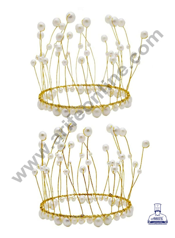 Cake Decor White Crown Cake Topper Wedding, Birthday Cake Decoration For King, Queen, Prince And Princess Party Wedding Hair Accessories Decoration