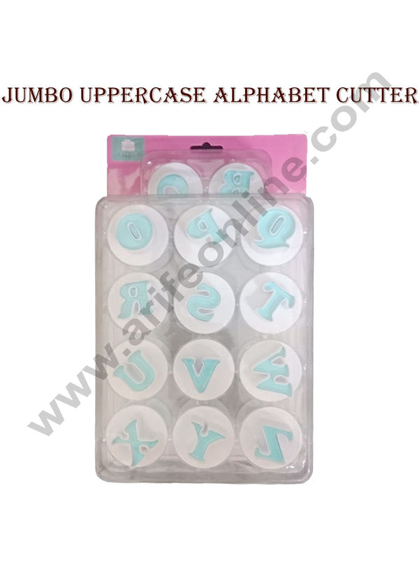 Cake Decor 26pcs Jumbo Push Easy Upper Case Alphabet Letter Cookie Cutter Fondant Cutters