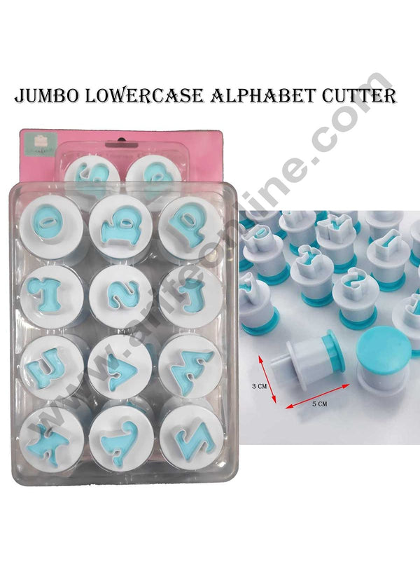 Cake Decor 26pcs Jumbo Push Easy Lower Case Alphabet Letter Cookie Cutter Fondant Cutters