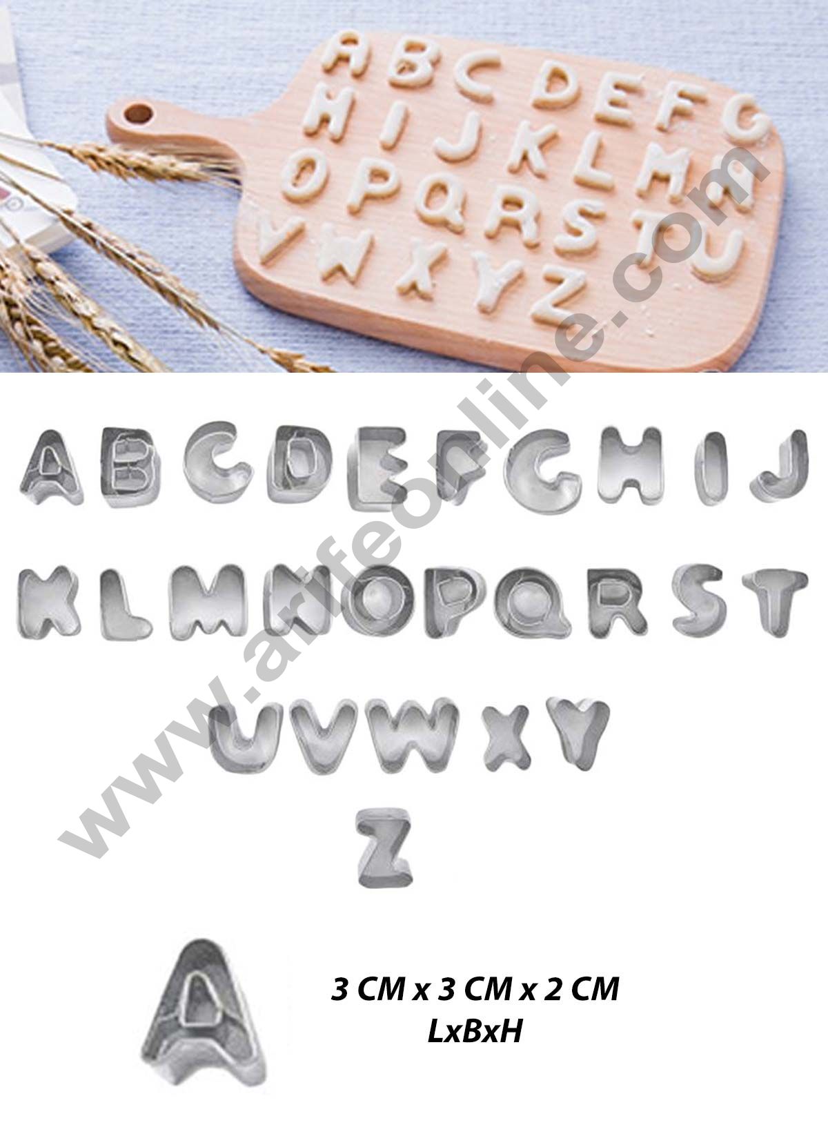 Cake Decor Stainless Steel 26Pcs Alphabet Cookie Fondant Biscuit Cake – Arife  Online Store