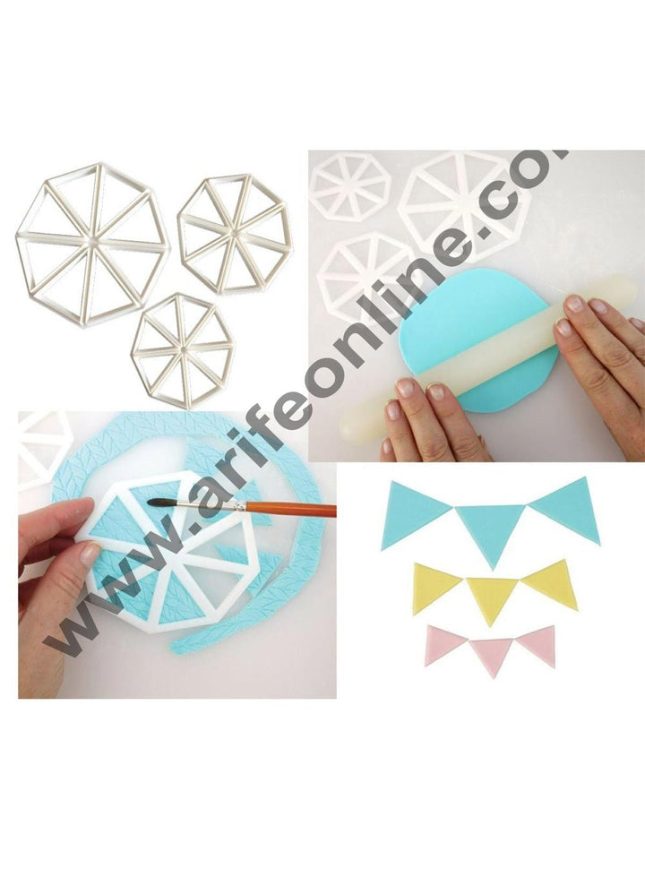 Cake Decor 3 Pcs Easy Bunting Cutter Set