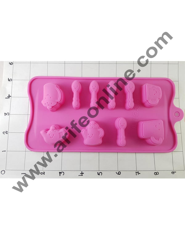 Cake Decor Silicon 10 Cavity Babys Spoon,Milk Bottle Shapes Design Chocolate Mould, Ice Mould, Chocolate Decorating Mould