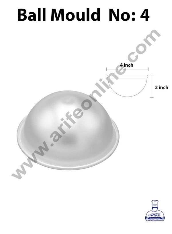 Cake Decor 2pcs Aluminum Half Sphere Ball Cake Mould, Round Cake Molds,Dome Cake Moulds ( 4 inch Diameter X 2 inch Height) No.4