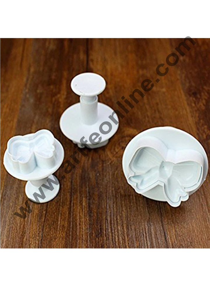 Cake Decor 3pcs/set Bow knot Cookie Mo ld Baking Tools Molds Plastic Bow Tie Knot Cake Cutter Sugarcraft Fondant Plunger