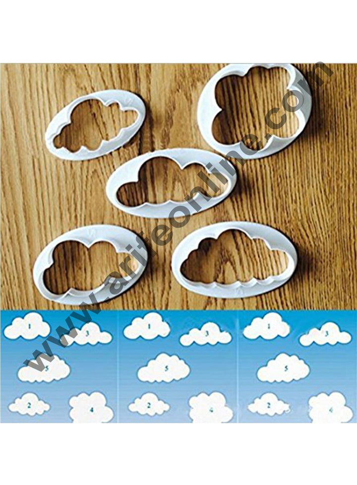 Cake Decor 5PCS Different Plastic Fluffy Cloud Cutters Cookie Cutters Cake Cutters Fondant Cloud Cutters
