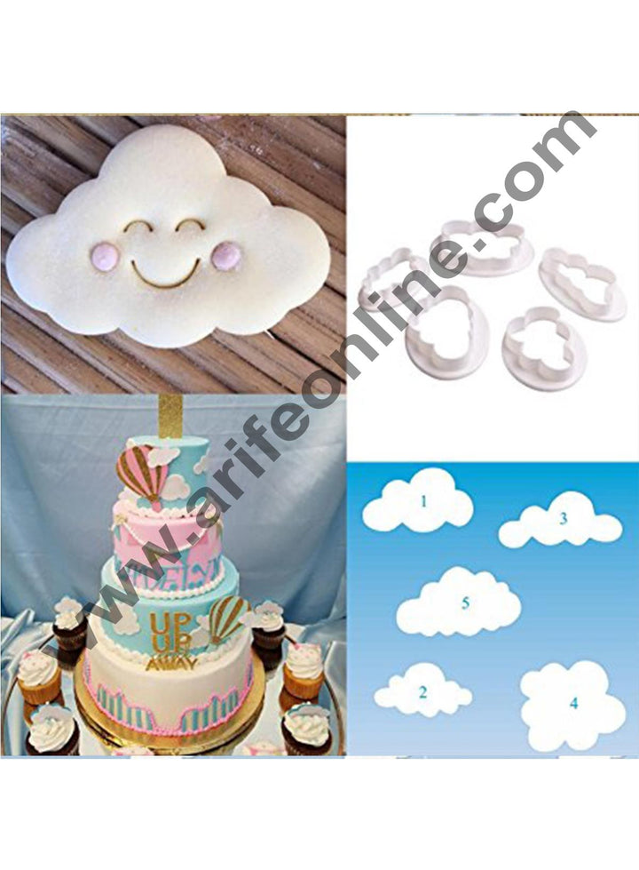 Cake Decor 5PCS Different Plastic Fluffy Cloud Cutters Cookie Cutters Cake Cutters Fondant Cloud Cutters