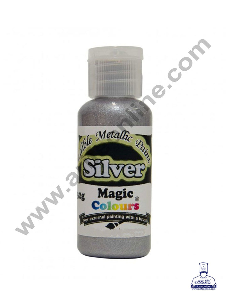 Magic Colours Edible Metallic Paint Colour- Silver (32g)
