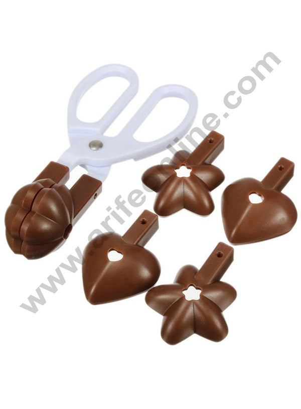 Cake Decor 3 in 1 Heart Star Flower Shape Cake Ball Tongs Pop Cake Scissors Mould