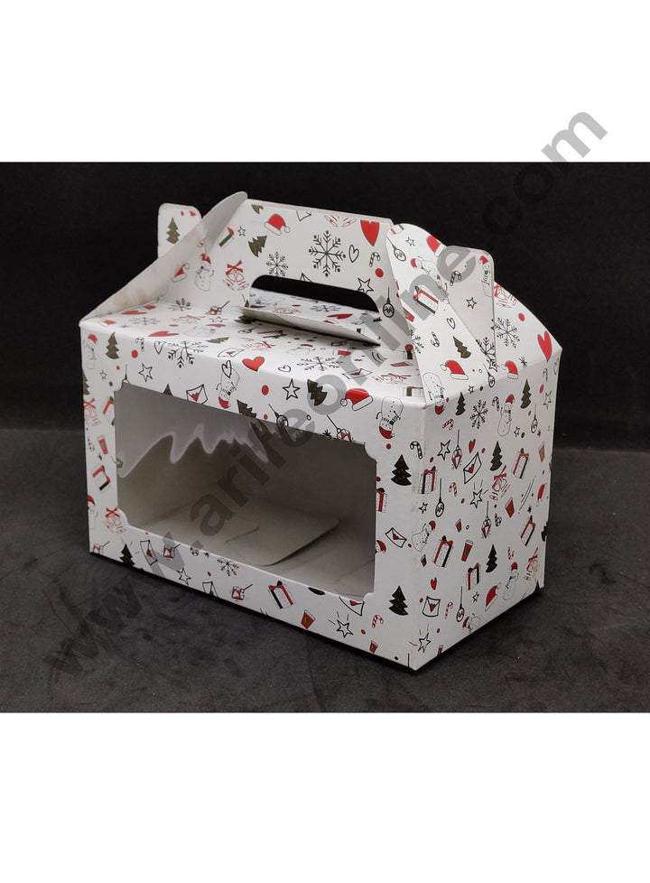 Cake Decor Christmas Design Mason Jar Paper Carry Box Macroon Box Muffin Box Donut Box Medium (10 Pcs) SBBOX-005