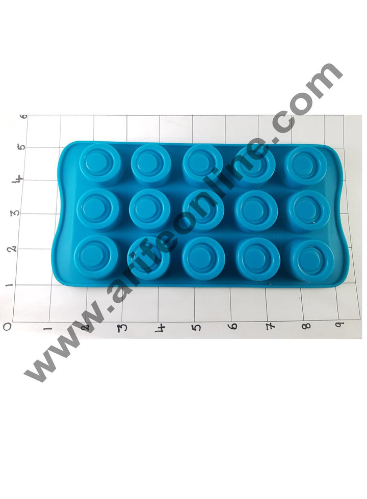 Cake Decor Silicon 15 Cavity Circle Design Brown Chocolate Mould, Ice Mould, Chocolate Decorating Mould
