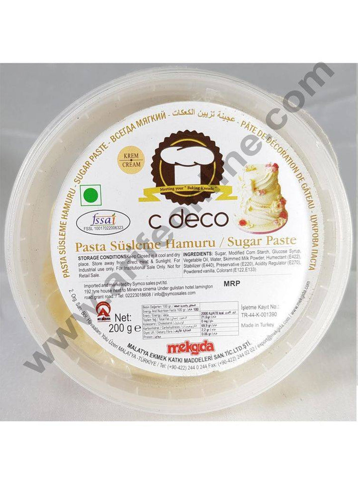 C Deco Sugar Paste (Fondant)-Cream 200 GRM